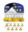 ESPOSITOR LLAVEROS EMOJIS 12 UNIDADES